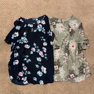 Van Heusen Women’s Bundle of 2 Short Sleeve Blouses